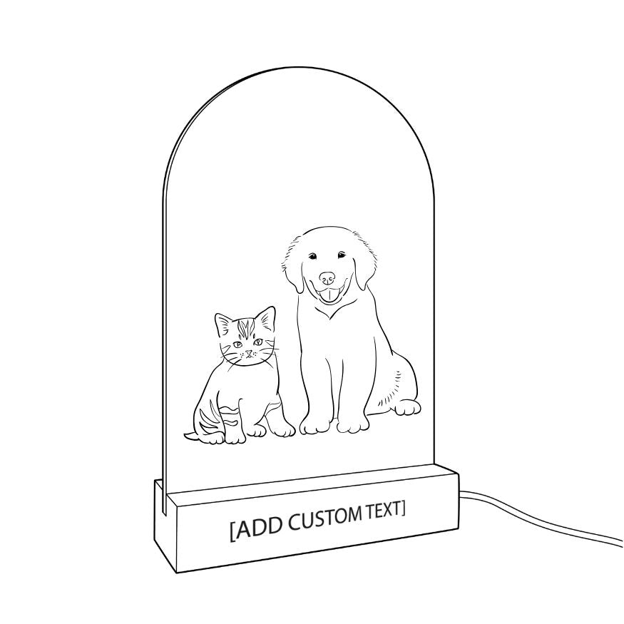 Glimmer Lamp for Pets with Custom Text – Personalized Pet LED Acrylic Light