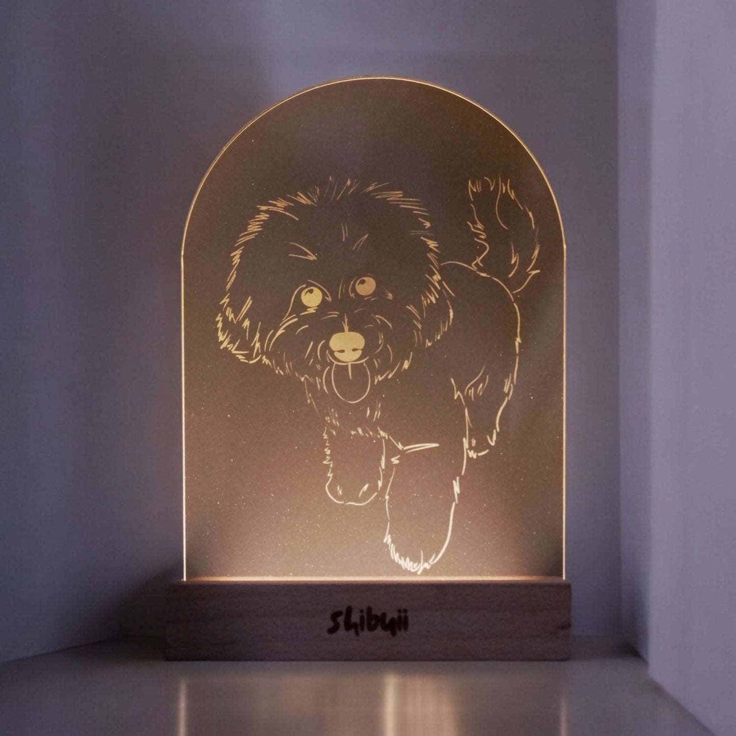 Custom Glimmer Lamp for Pets – Personalized Pet LED Acrylic Light