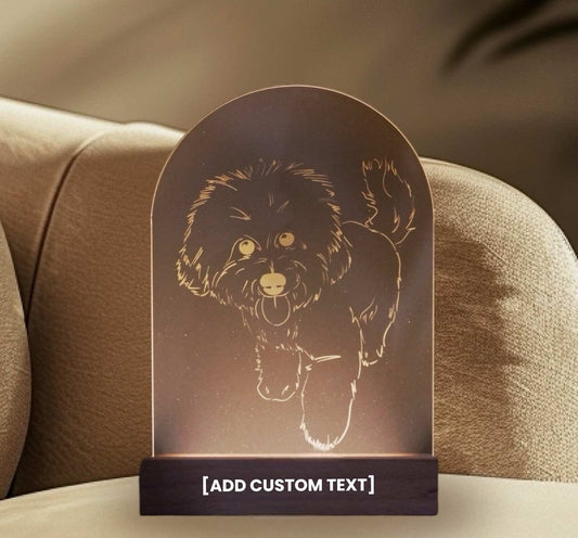 Glimmer Lamp for Pets with Custom Text – Personalized Pet LED Acrylic Light